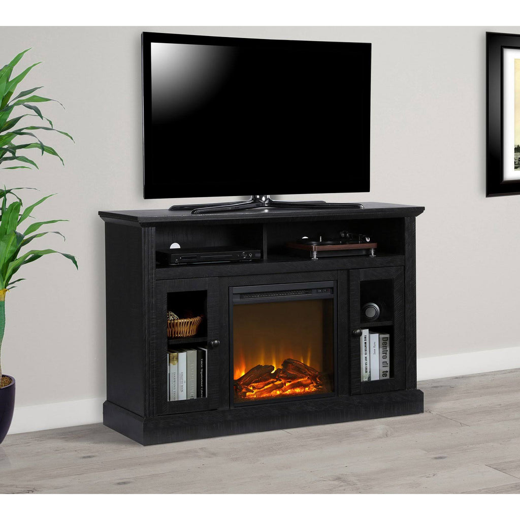 Black Fireplace TV Console R919194