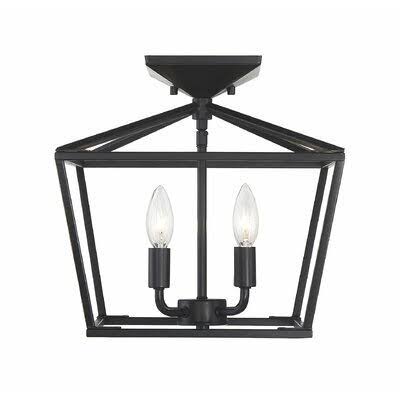 4-Light Semi Flush Mount Fixture Classic Bronze W43388