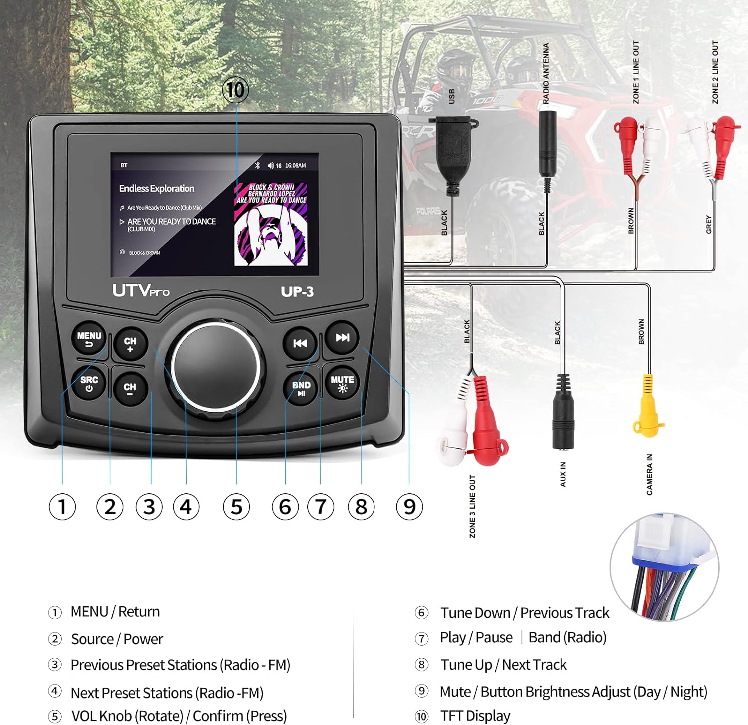 UTV Stereo AM/FM with Bluetooth Streaming W765