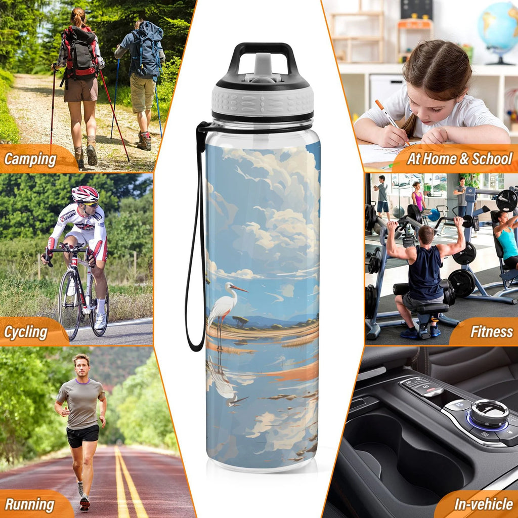 32oz Tritan Leakproof Clear Sports Water Bottle D37633