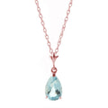Rose Gold Pear-shaped Aquamarine Drop Pendant Necklace I7749