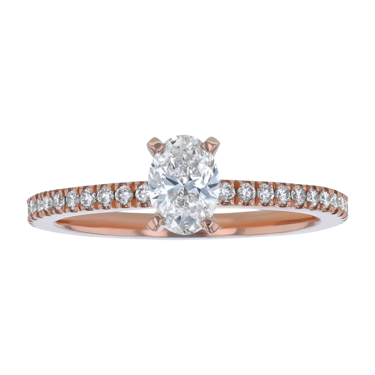14K Rose Gold 3/4 cttw. Oval-cut Engagement Ring F864731