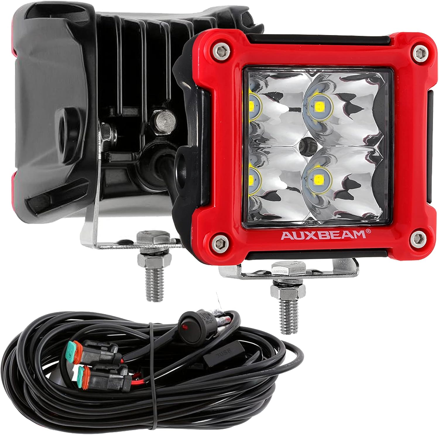 3 inch 40W 4800LM Flood Beam LED Light Pods Square Work Light Pack of 2 M2753