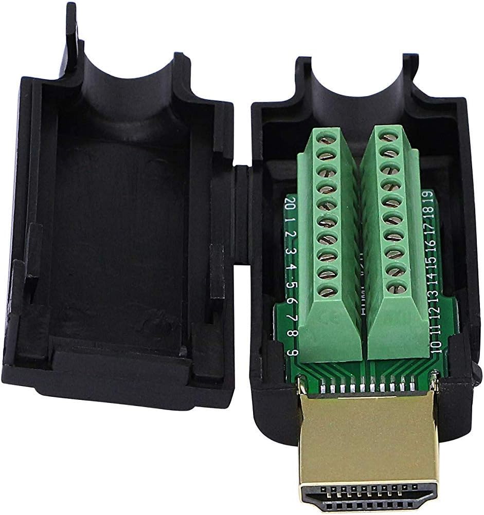 HDMI Solderless Adapter Gold Plated Extension Cable Connector Breakout Board with Plastic Cover Screwdriver C395345