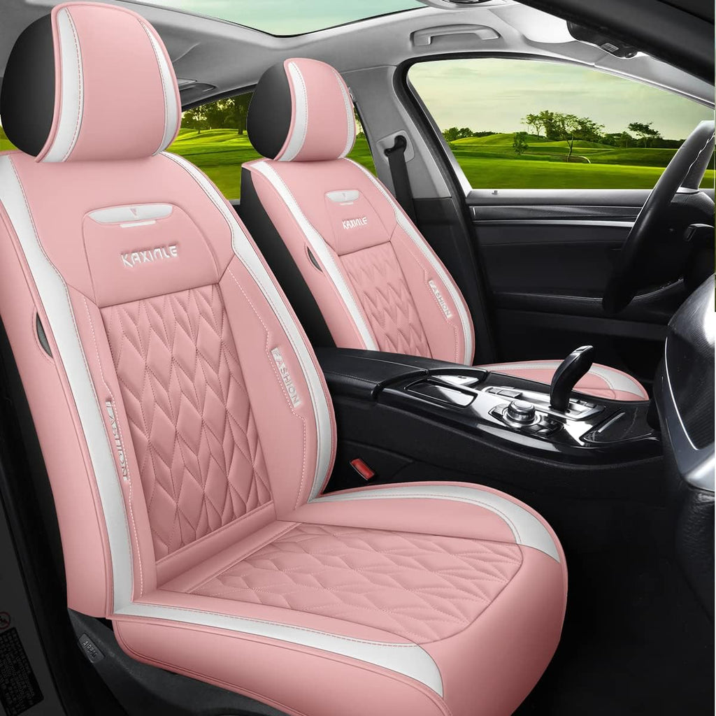 Wine Red Faux Leather 5 Seats Full Set Car Seat Covers E559744