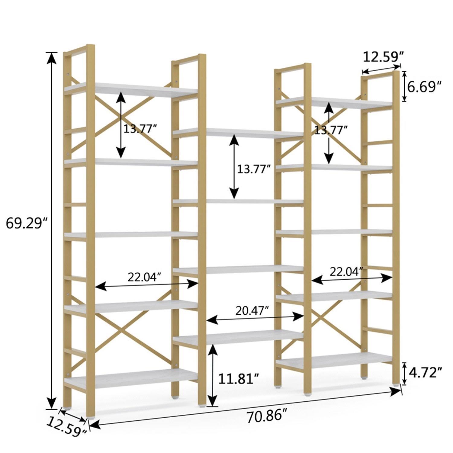 Gold 5-Shelf Bookcase T4916