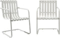 Caribbean Blue Metal Outdoor Spring Chair (Set of 2) V768