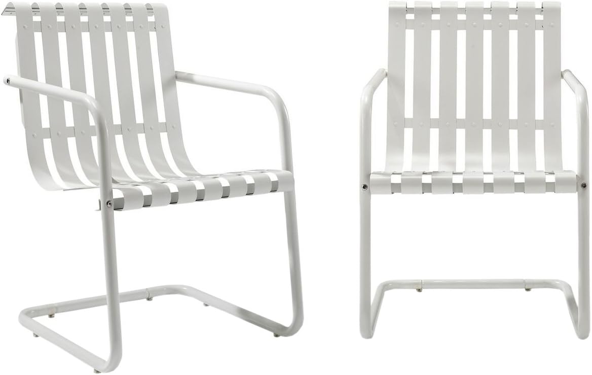 Caribbean Blue Metal Outdoor Spring Chair (Set of 2) V768