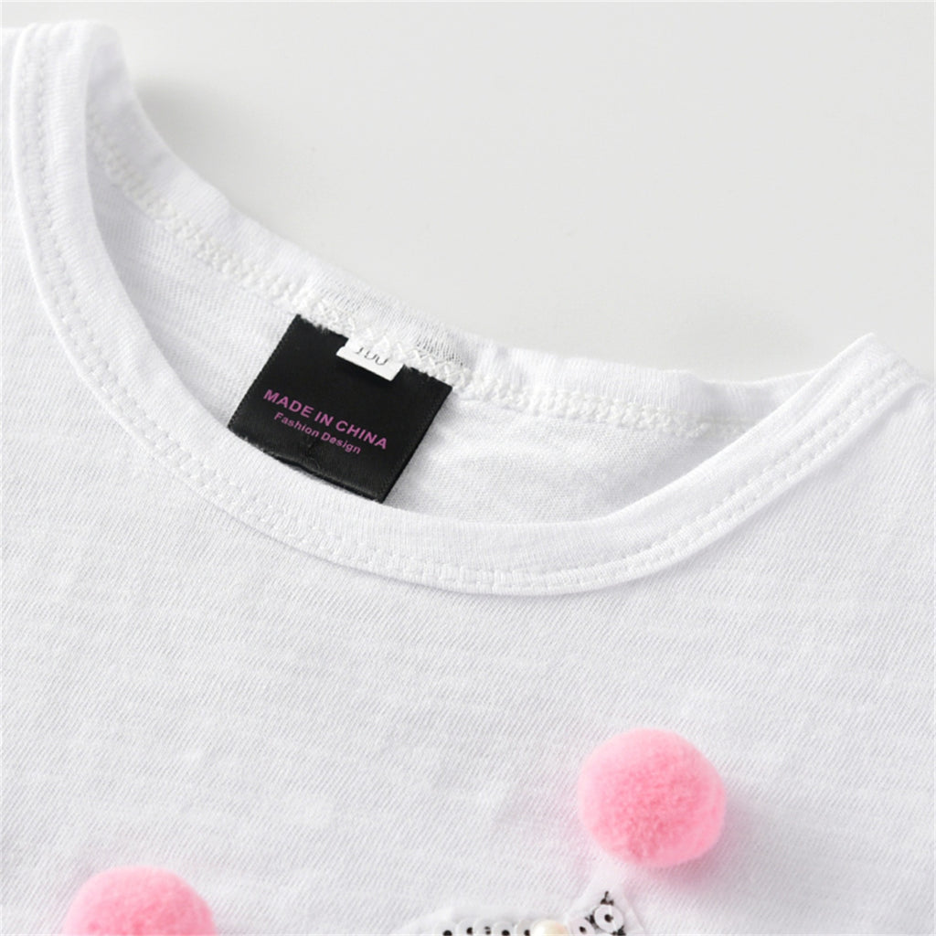 2Pcs Kids Print T Shirt Short Sleeve Tops Mini Skirts Outfits A608197