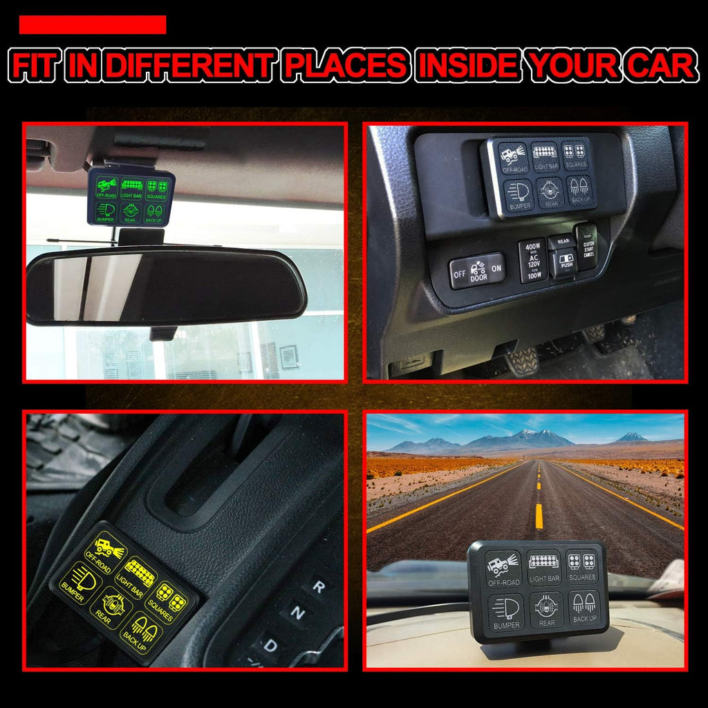 6 Gang Switch Panel with Label Stickers C65107
