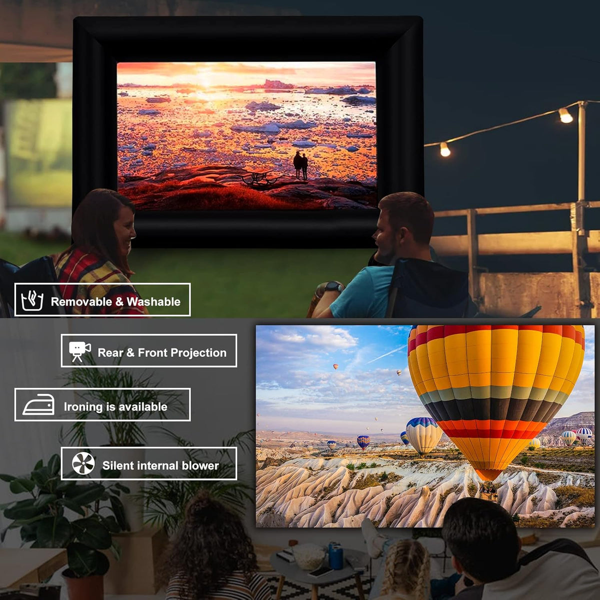 Inflatable Projector Screen with Air Blower and Carry Bag F5339
