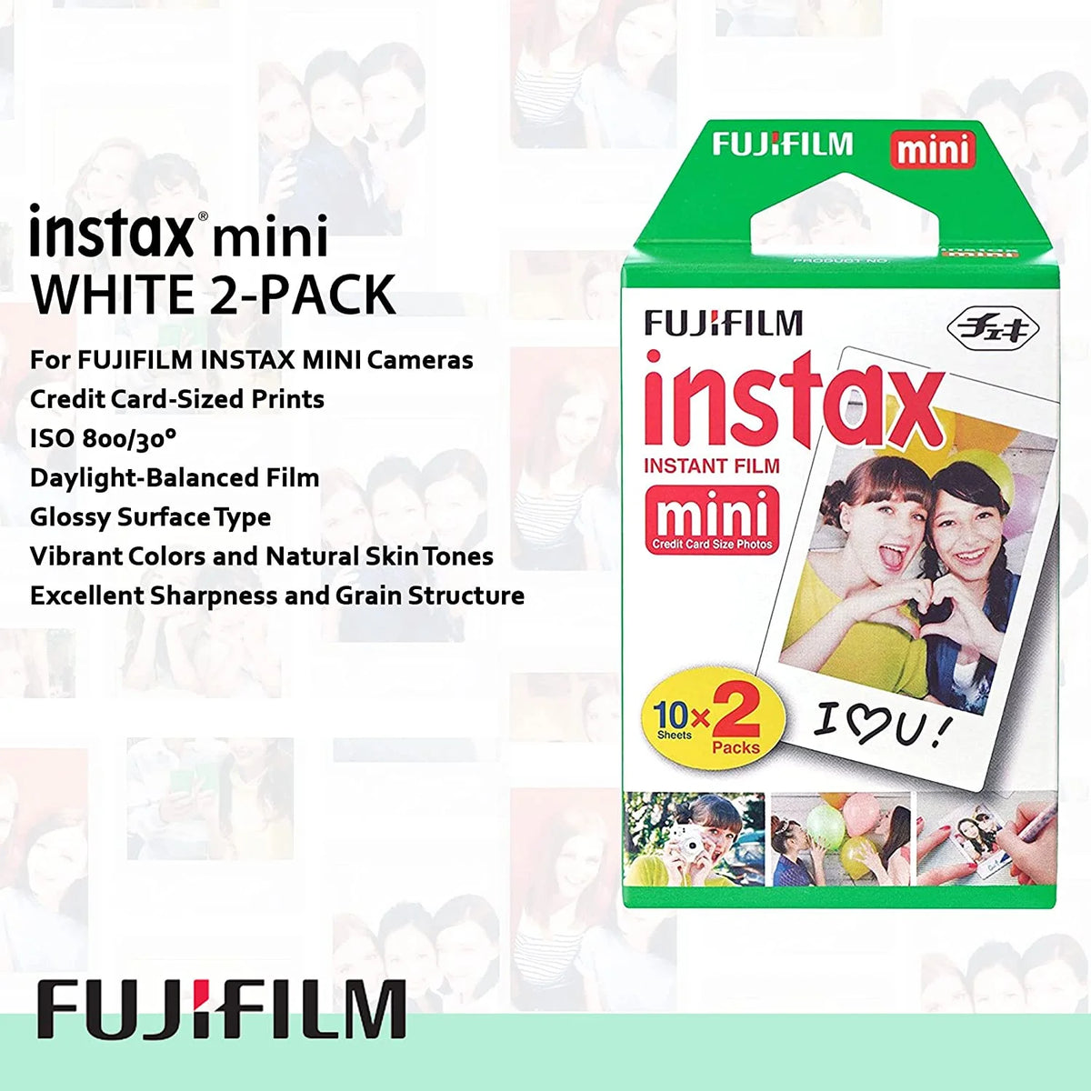 Mint Green Instant Film Camera with Accessories Y7932