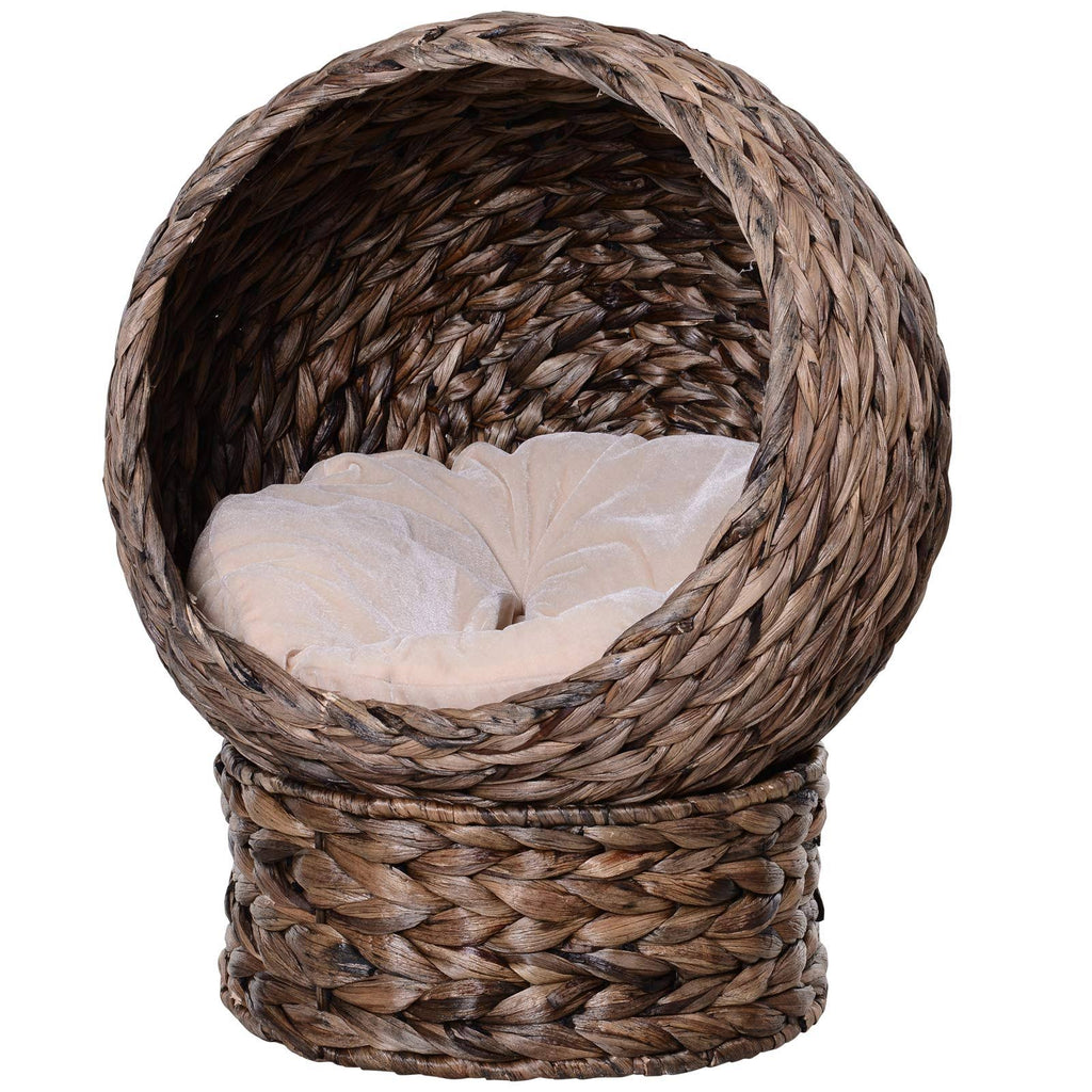 Cat Braided Banana Leaf House with Cotton Bed V44764
