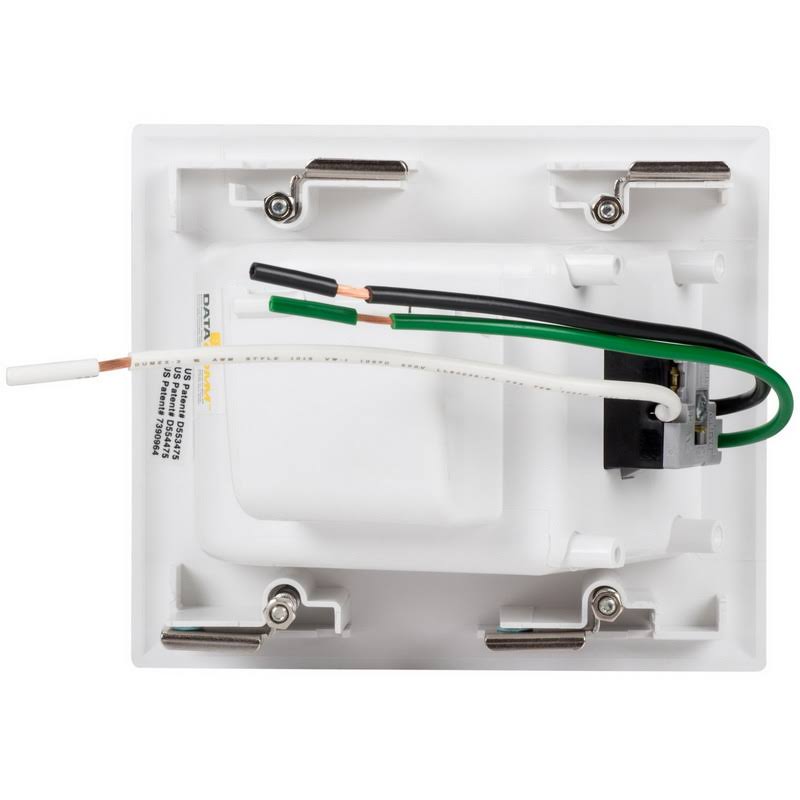 Recessed Pro-Power Kit with Duplex Surge Suppressor and Straight Blade Inlet Mounting Plate - White F582727