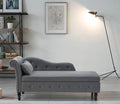 Blue Upholstered Chaise Lounge Chair with Pillow Solid Wood V455