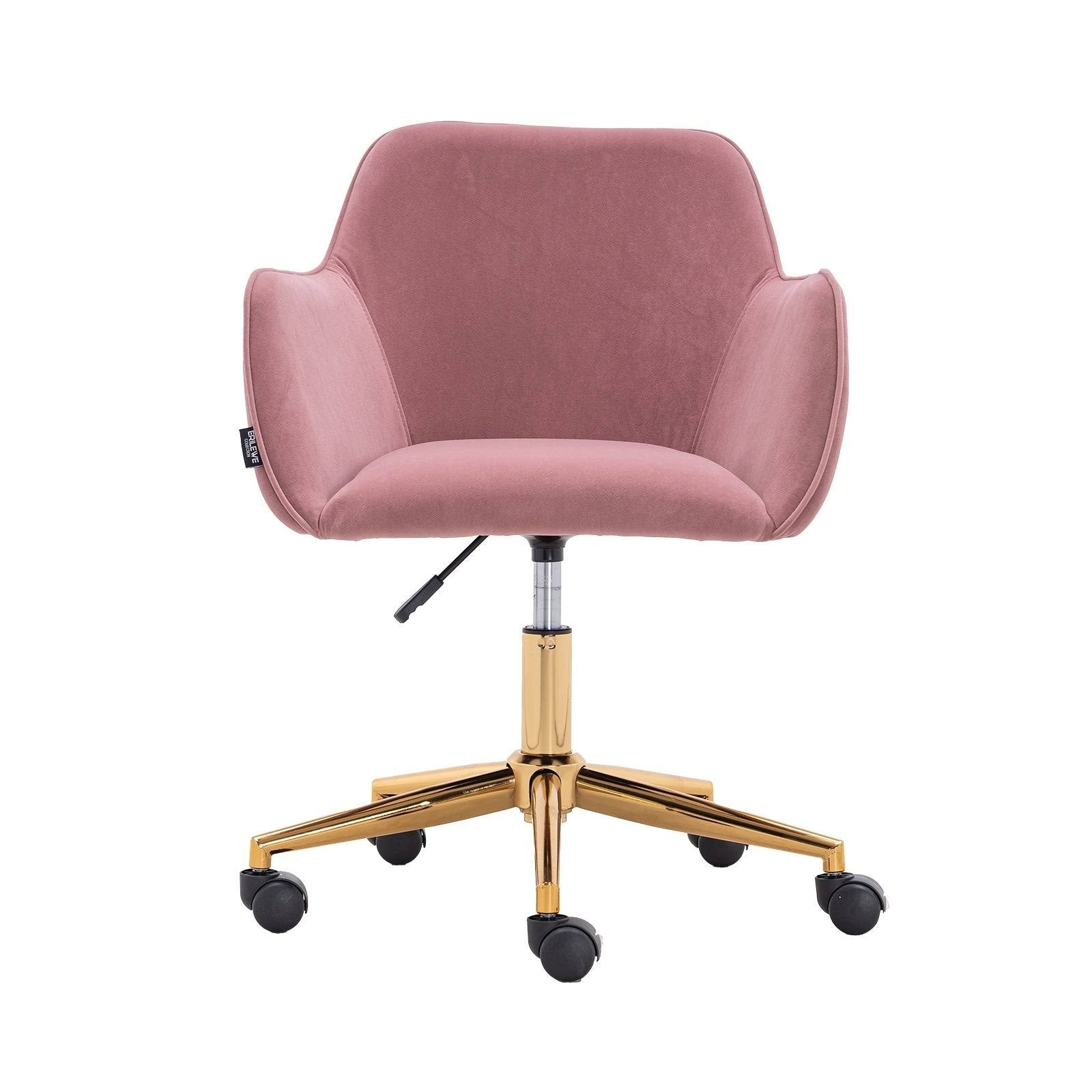 Navy Velvet Adjustable Height 360 Revolving Office Chair X7596