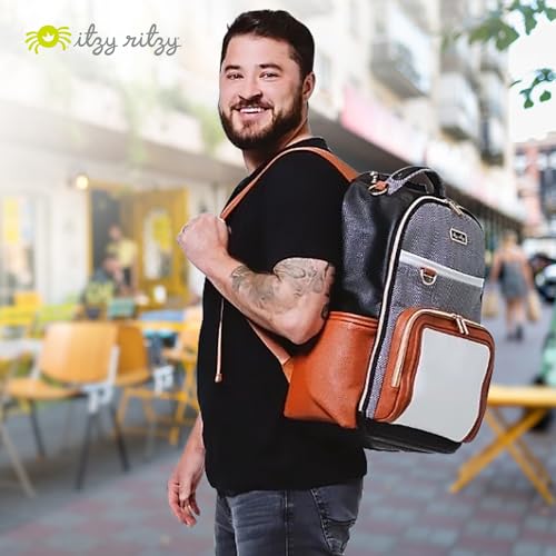 Large Capacity Black Diaper Bag Backpack with 19 Pockets and Changing Pad U561874