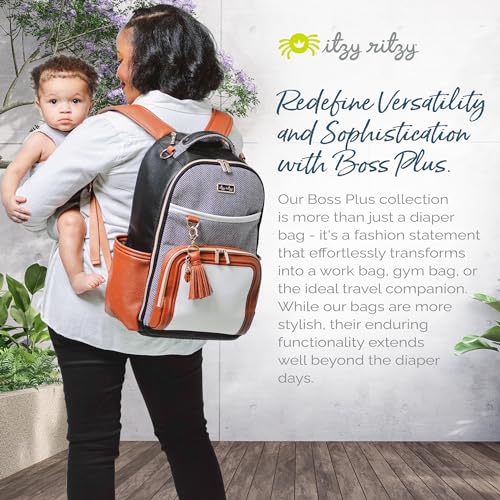 Large Capacity Black Diaper Bag Backpack with 19 Pockets and Changing Pad U561874