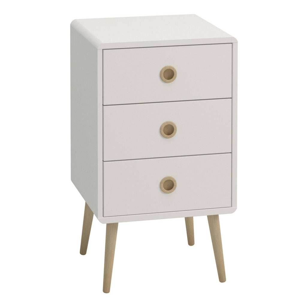 White Oak-finish Wood 3-Drawer Chest U59826