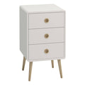 White Oak-finish Wood 3-Drawer Chest U59826