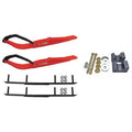 Red Razor Snowmobile Skis with 6 inch Round Bars Complete Kit K9175