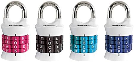 Vertical Resettable Word Combination Padlock, 4-Pack B3175