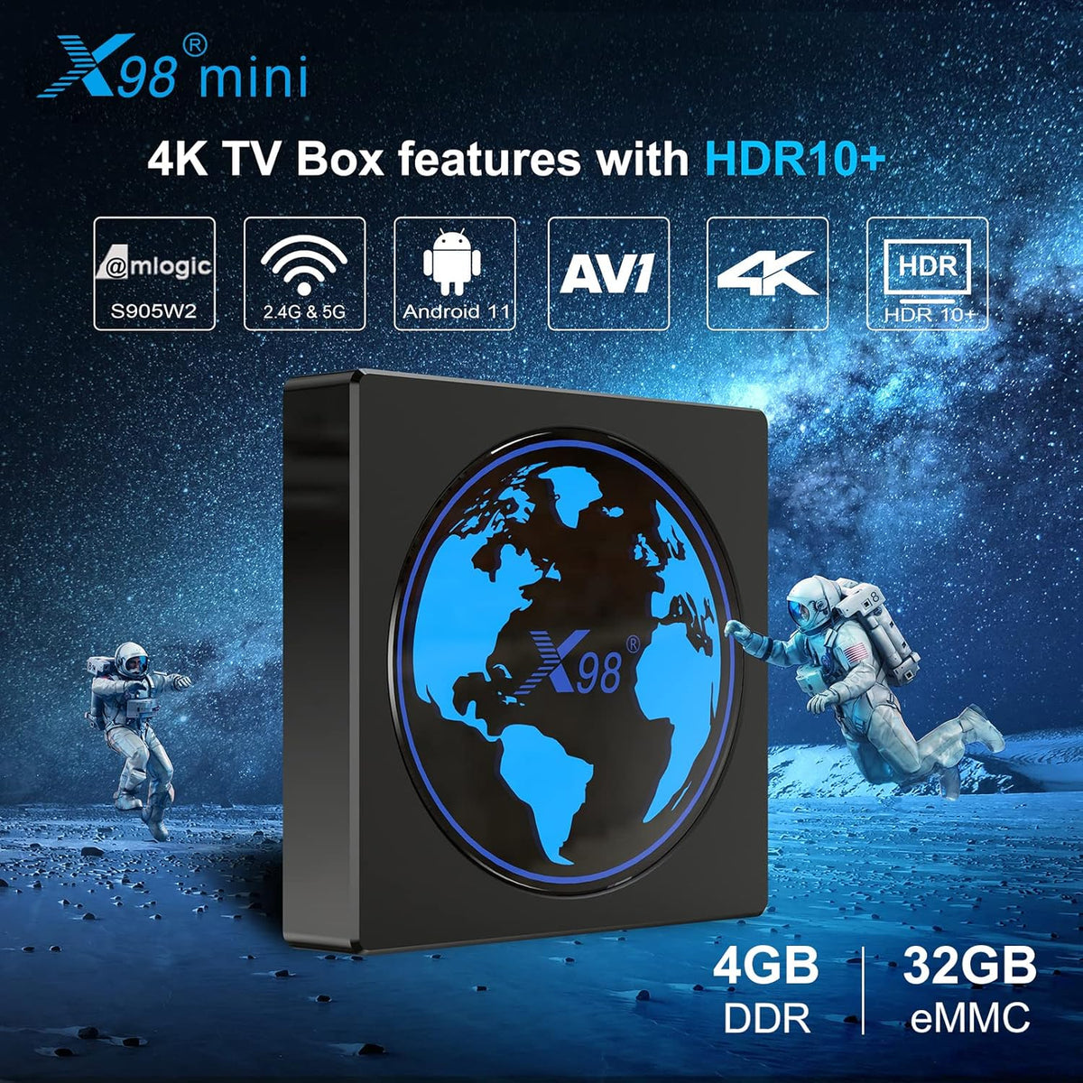 Android TV Box 4GB 32GB 4K HDR Pack of 2 M937