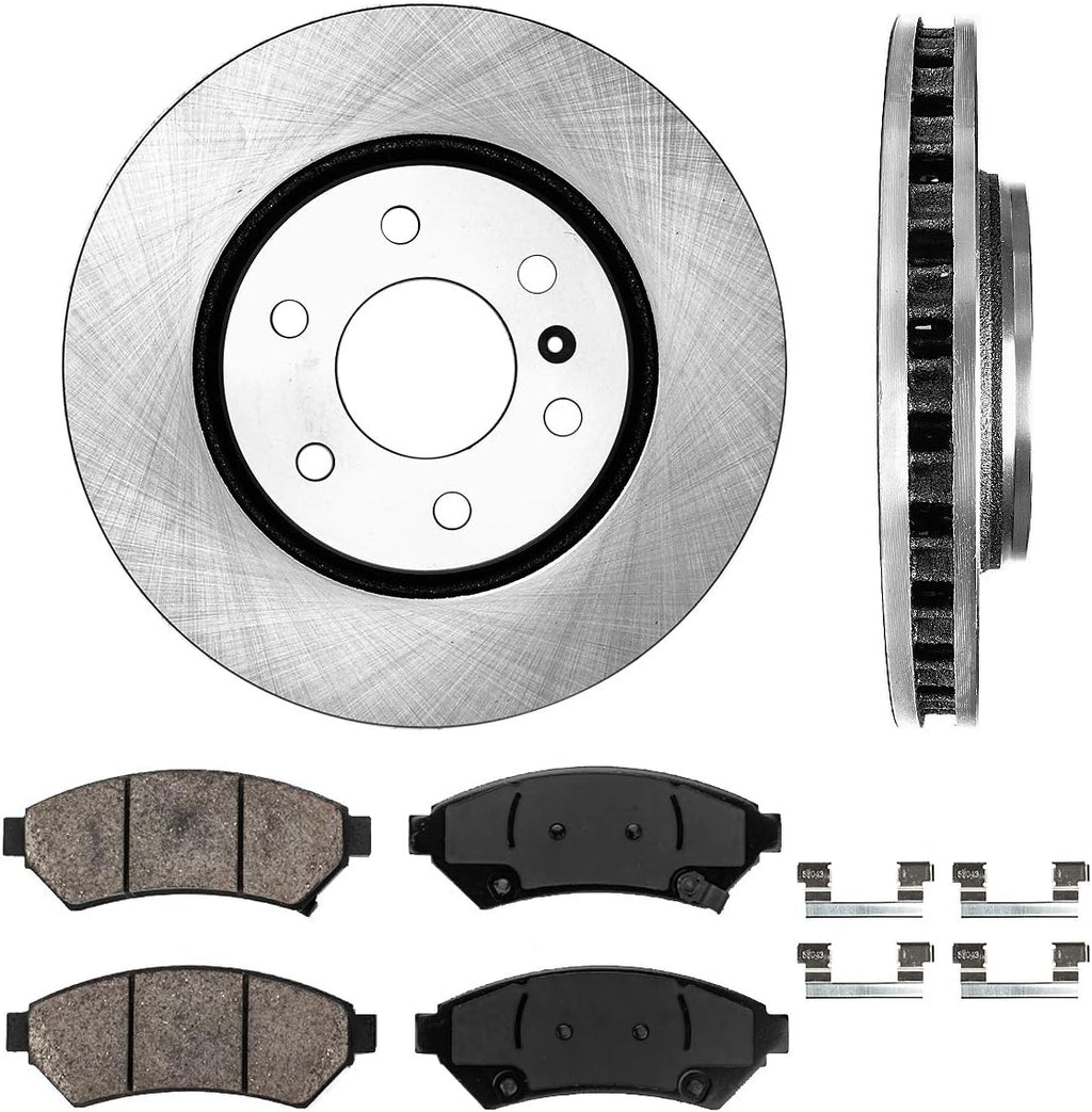 6 Lug Brake Disc Rotors with Ceramic Brake Pads and Clips D933