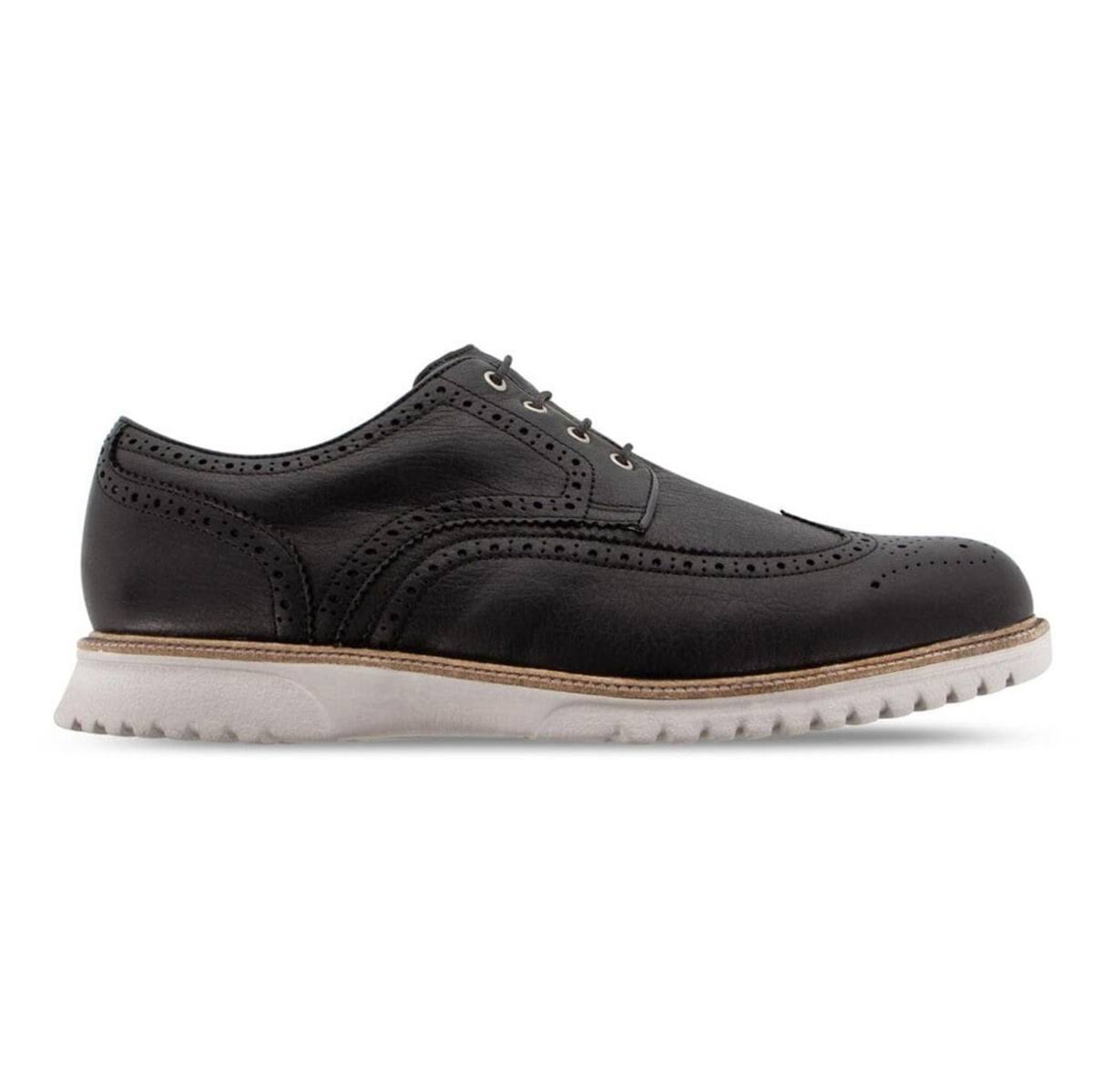 Black 11 X-Wide Wing Tip Shoes D3362