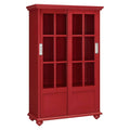 Red Bookcase with Sliding Glass Doors C24316