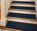 15 Pc Adhesive Carpet Stair Treads Navy Blue 8 in. x 23.5 in. W272922
