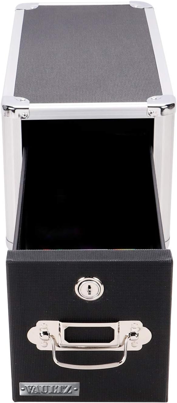 Locking CD File Cabinet, 4 Drawers, Black L2029
