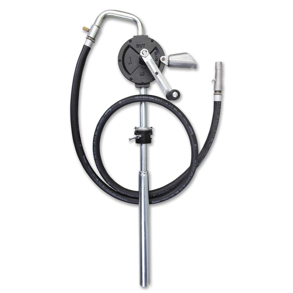 10 GPM Rotary Vane Manual Fuel Transfer Pump with 8-Ft Anti-Static Hose, Non-Sparking Nozzle, Holder, Vacuum Breaker & Flame Arrestor W841546