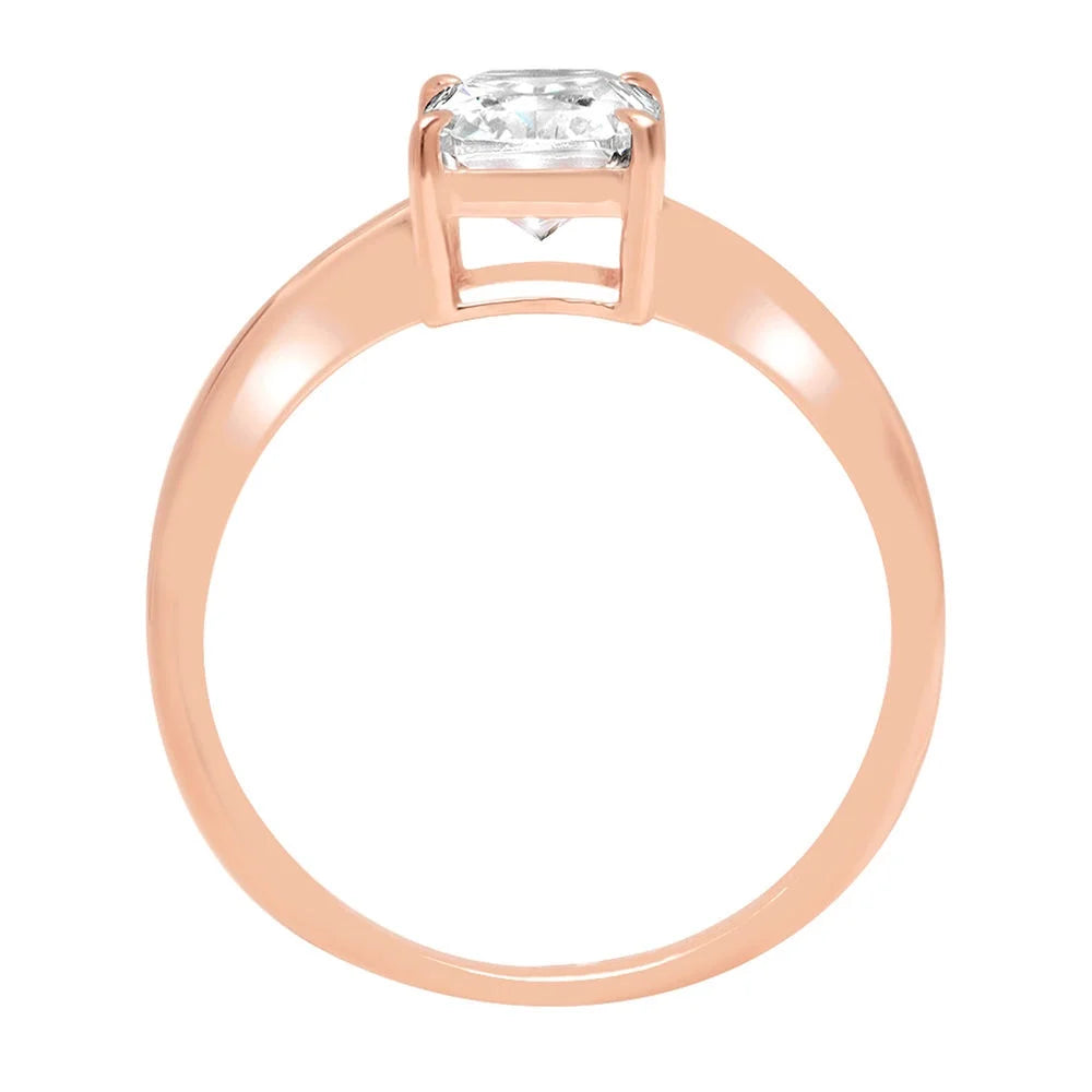 18K Rose Gold Solitaire Diamond Engagement Ring size 6 D526597