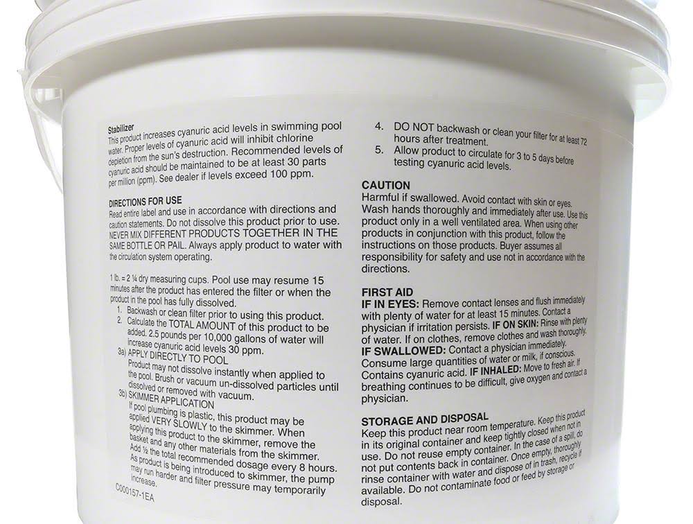 25 Pounds Pool Chlorine Stabilizer F362322