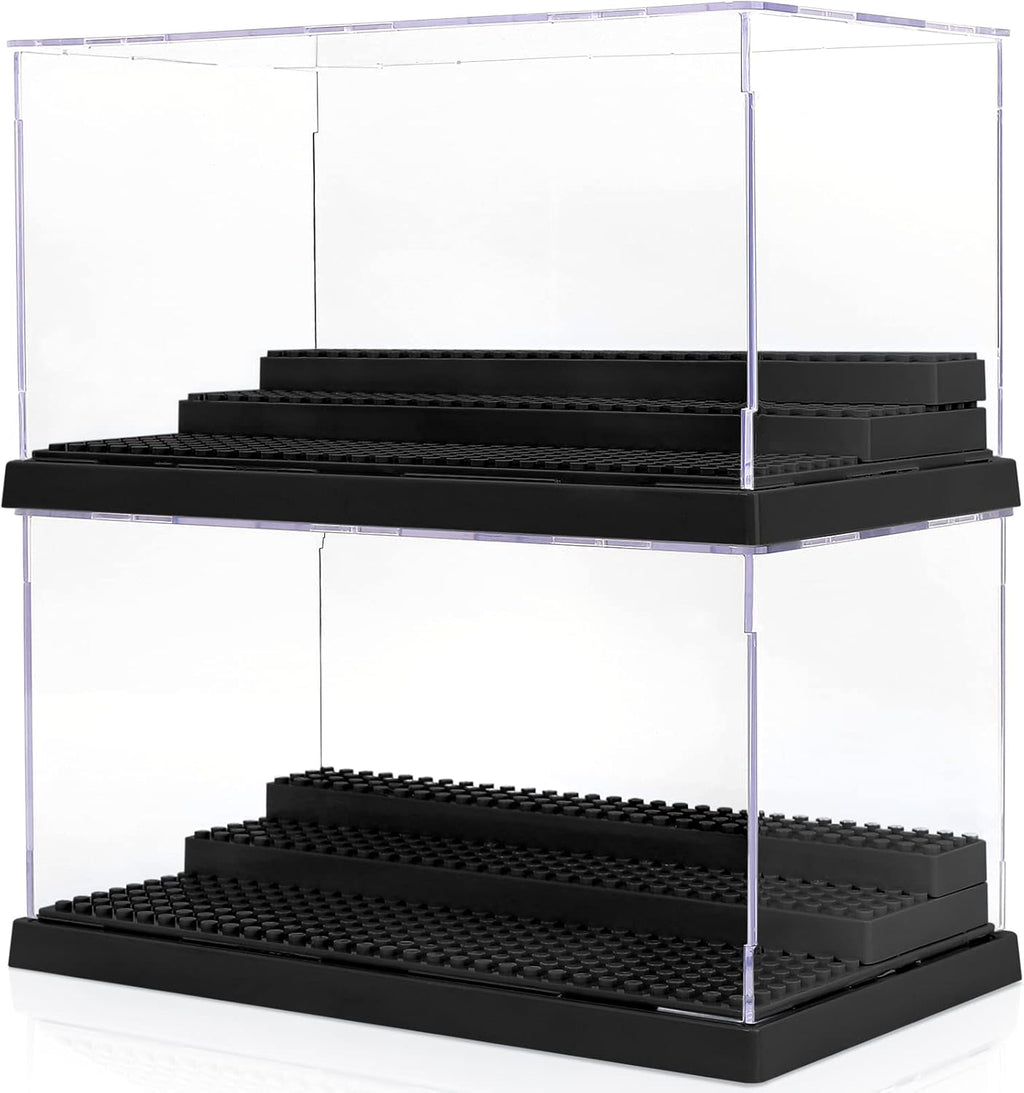2 Pack Clear Acrylic Display Case with 3 Movable Steps J321