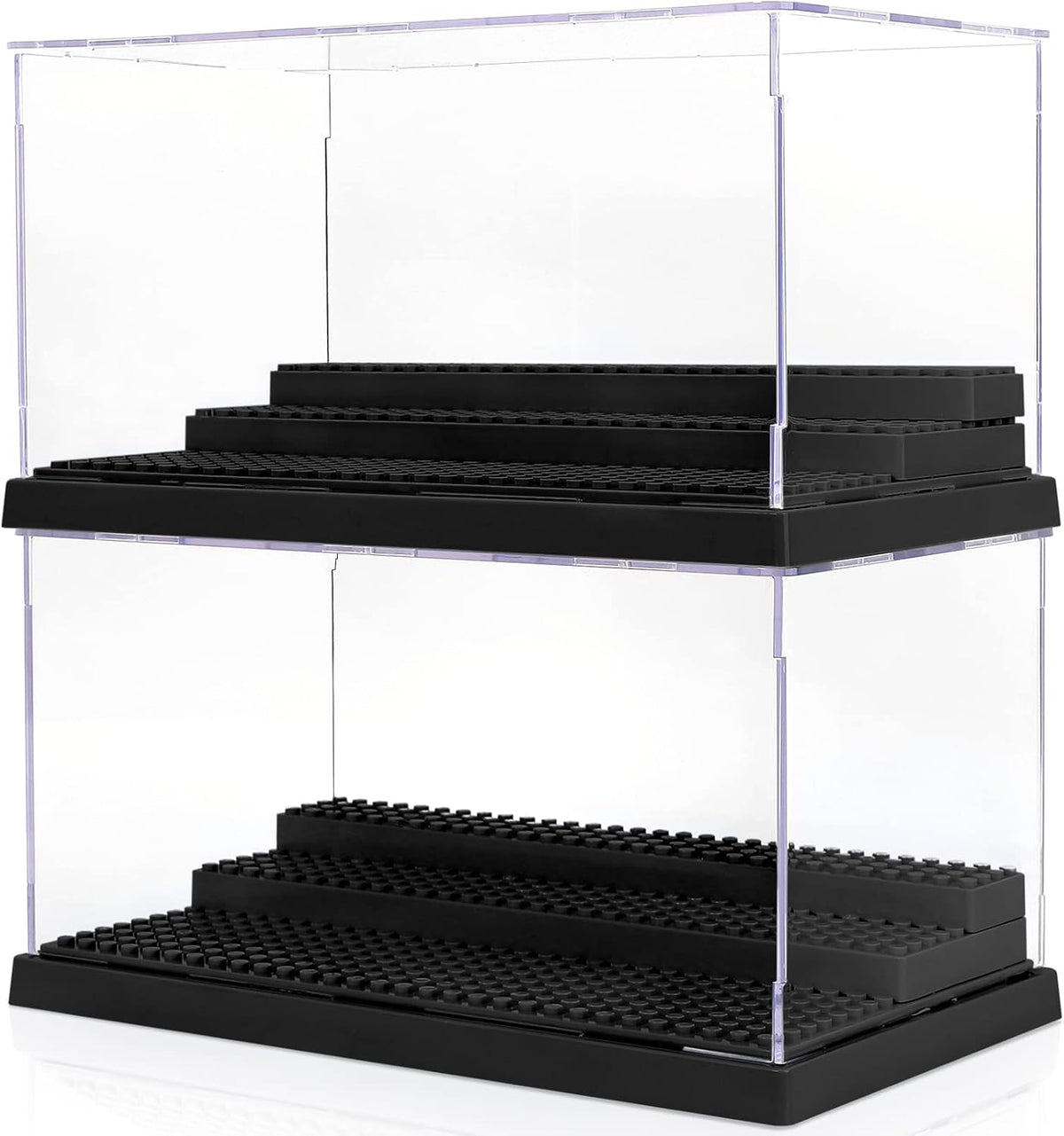 2 Pack Clear Acrylic Display Case with 3 Movable Steps J321