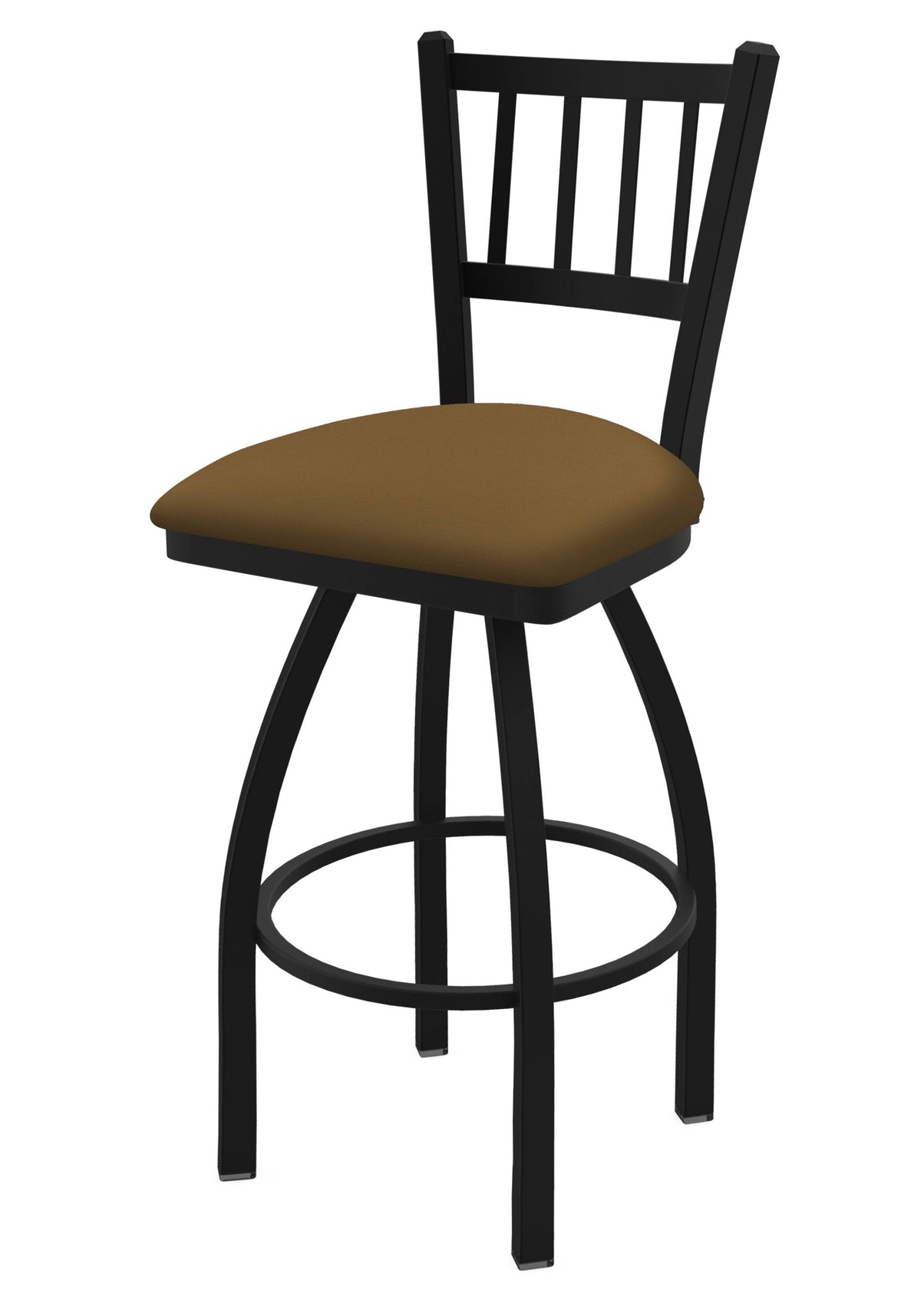 30-Inch Swivel Bar Stool with Black Wrinkle Finish and Canter Saddle Seat P3695