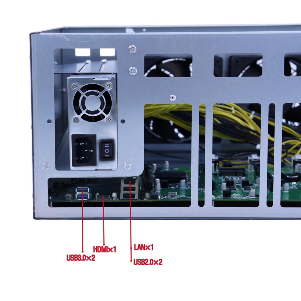 8 GPU Mining Rig with 1800W PSU T862