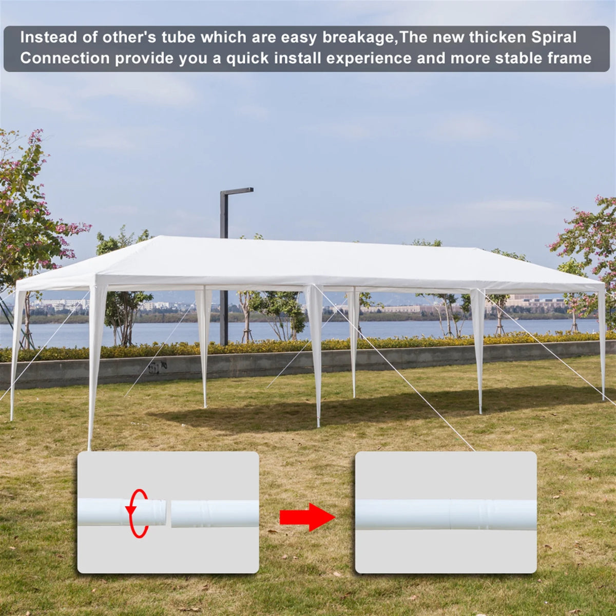 White Waterproof Portable Gazebo Tent L570785