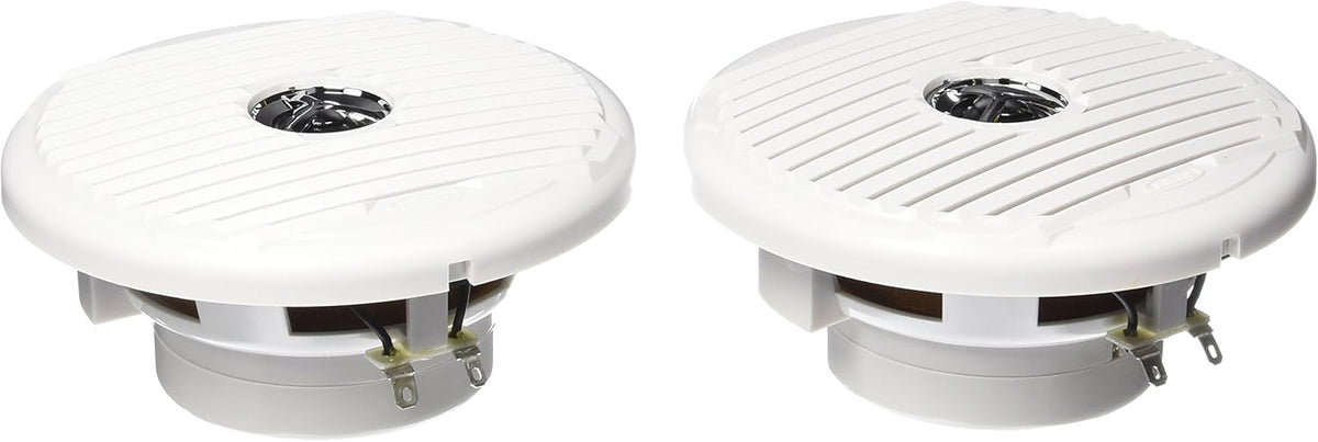6.5" 75W Coaxial Speakers, Silver/White Pack of 2 Y4840