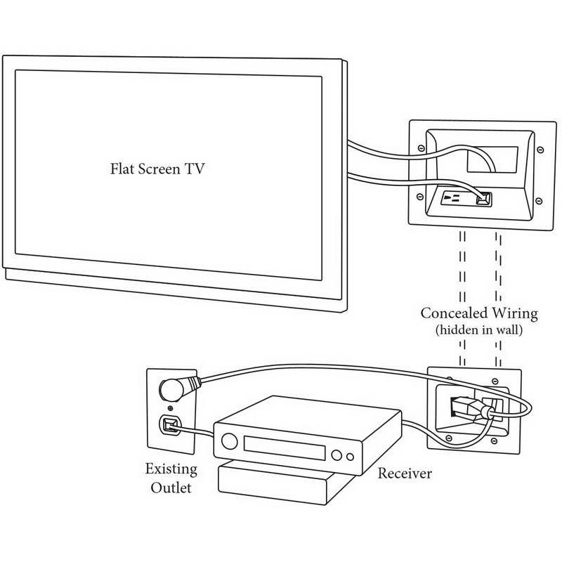 Recessed Pro-Power Kit with Duplex Surge Suppressor and Straight Blade Inlet Mounting Plate - White F582727