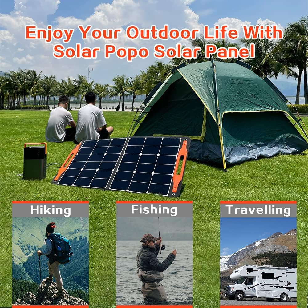 100W Portable Folding Solar Panel Charger with USB Outputs X255