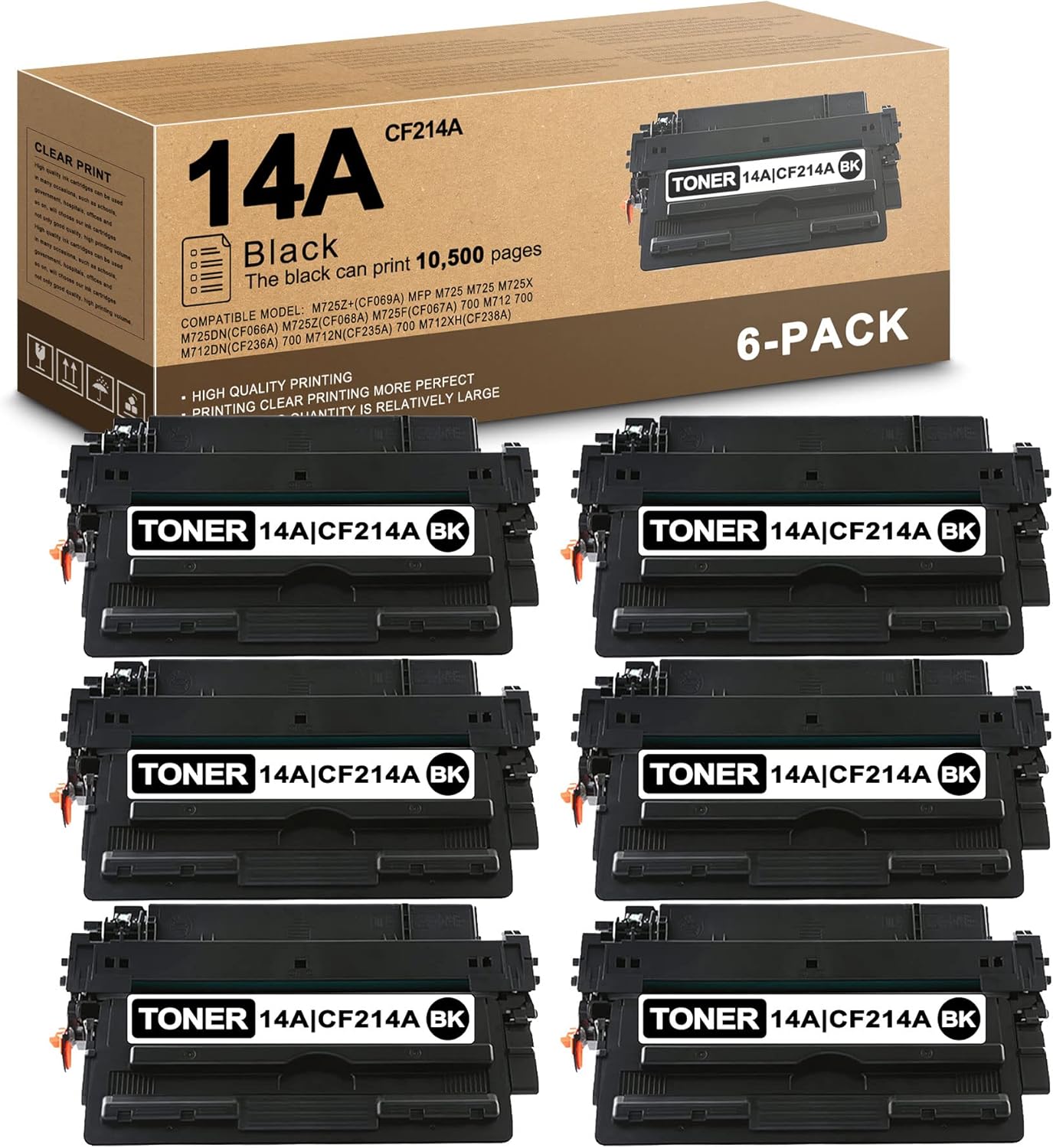 6-Pack Toner Cartridge for HP Printers O6675