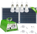 30W Panel Foldable Solar Panel Lighting Kit with 5 USB Solar Charger LED Light Bulb and 5 Cellphone Charger B29504
