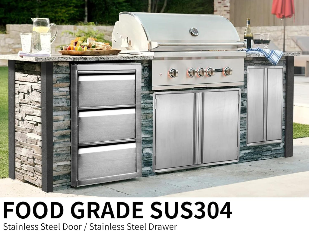 304 Stainless Steel Double Wall Vertical Door 36x21 Inch A86010