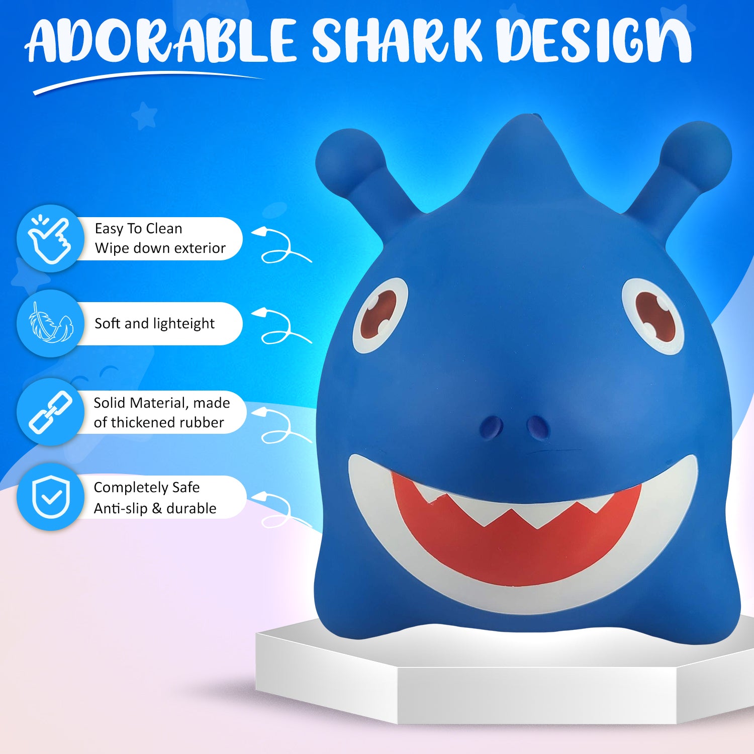 Blue Inflatable Bouncing Horse Hopper Toy D9688