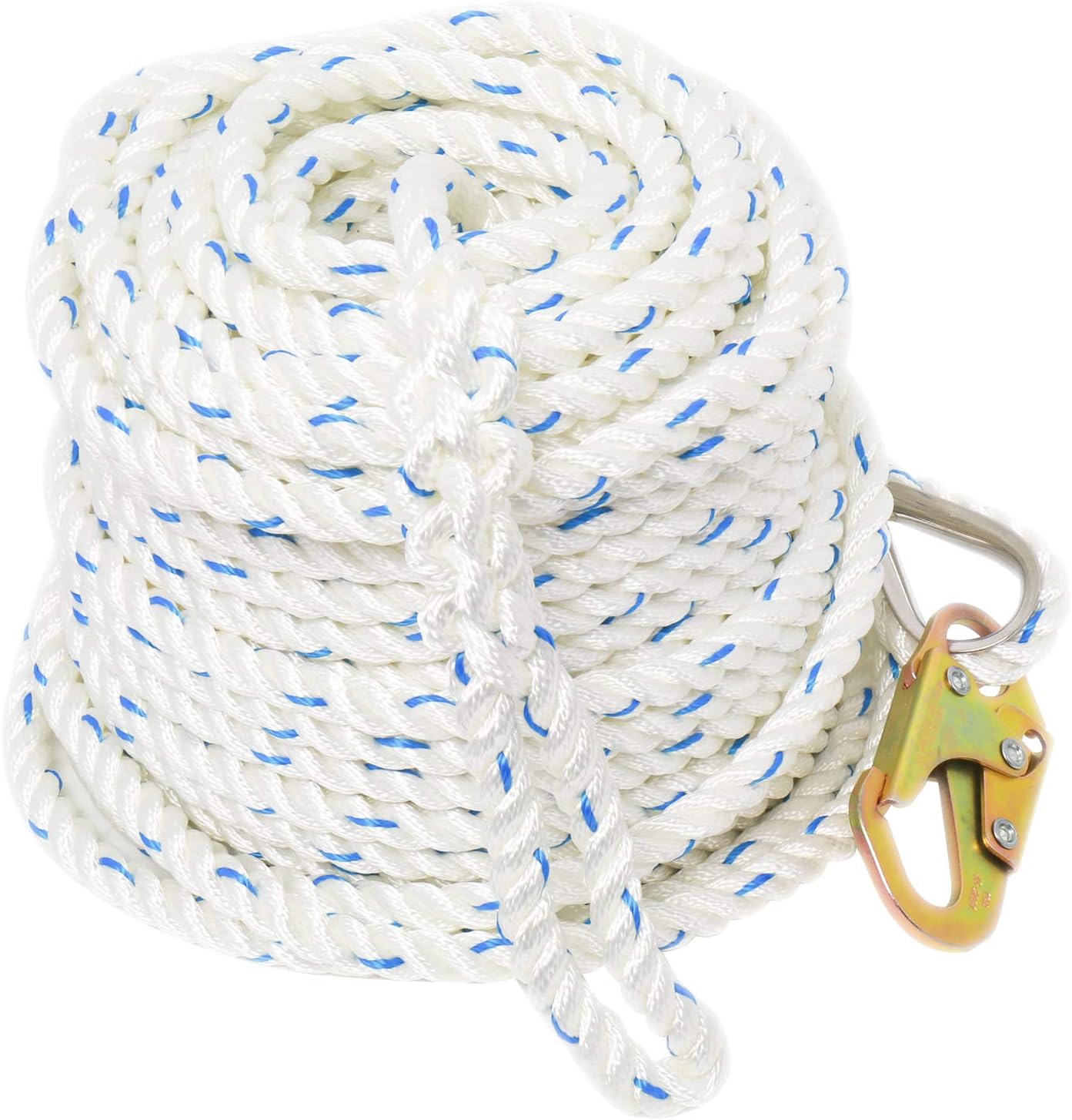 5/8 Inch 150ft Fall Protection Vertical Lifeline Rope with Snap Hook P69952