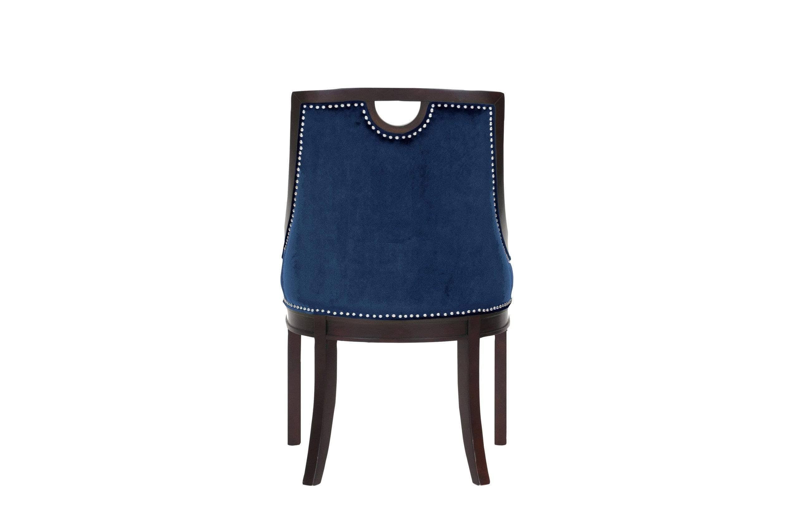 Black Velvet Nailhead Dining Side Chair S4618