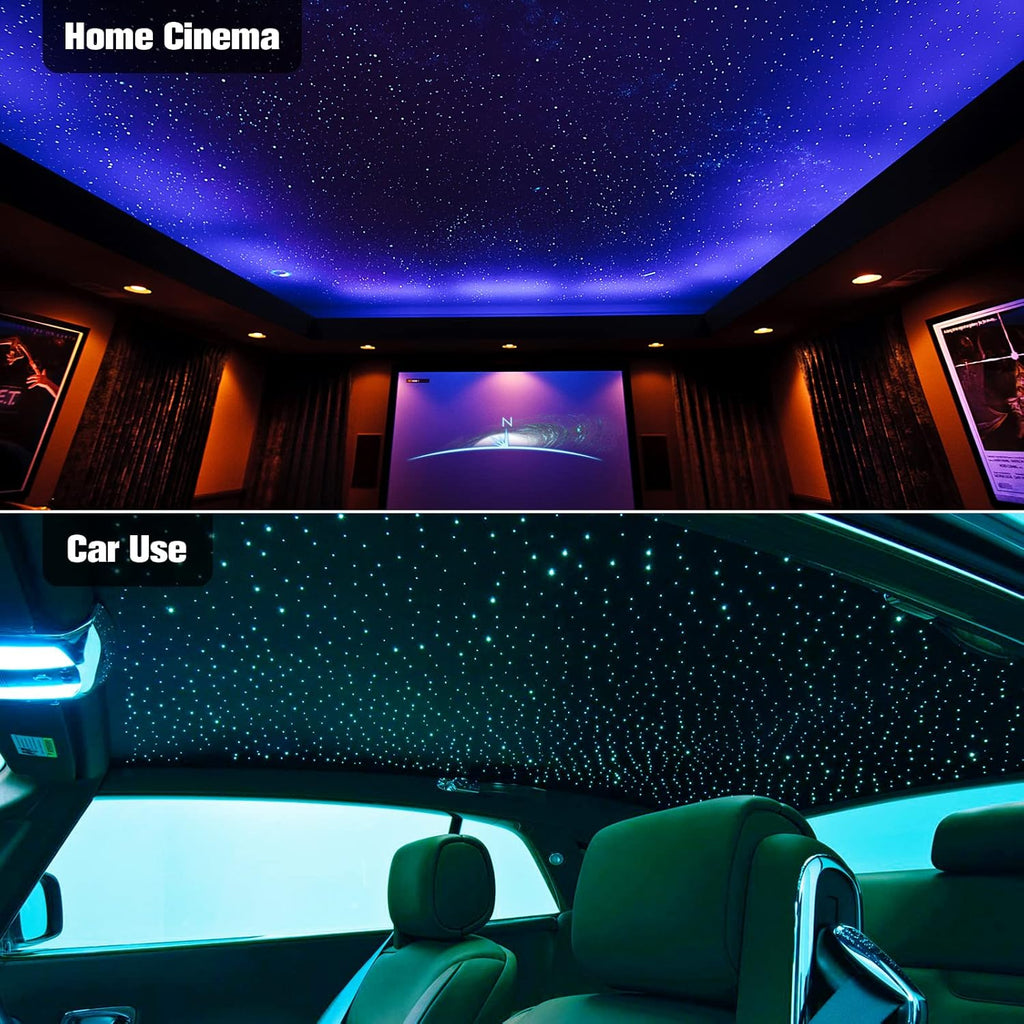 16W 450pcs 13.1ft RGBW Bluetooth LED Fiber Optic Star Ceiling Lights Kit with Adapter F344